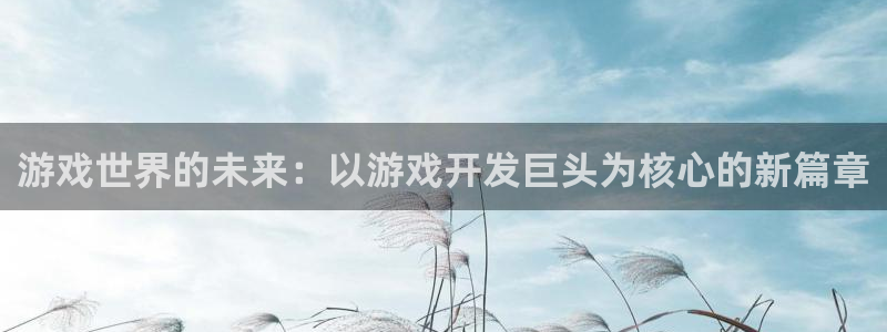 沐鸣2登录测试：游戏世界的未来：以游戏开发巨头为核心的新篇章